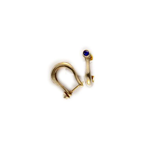 14k Gold Shackle with Stone Earrings - 610 STN