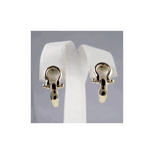 14k Gold Shackle Medium Earrings - 649