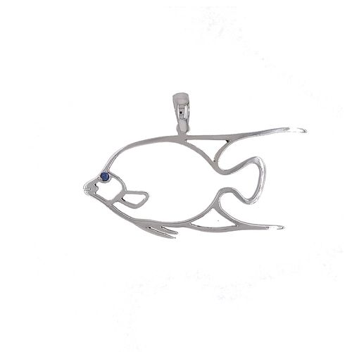 14K Gold Silhouette Angel Fish Pendant - PD169