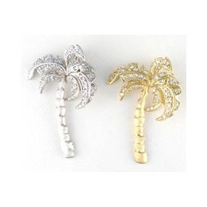 14k Gold Single Palm with Diamonds Pendant - 344 D