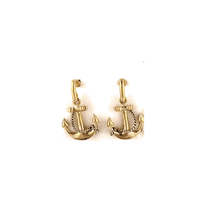 14k Gold Small Anchor No Diamond Earrings - 624
