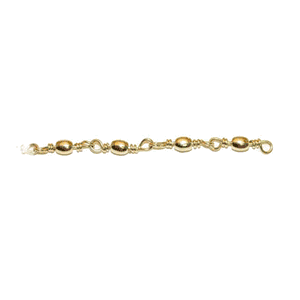 14k Gold Small Barrel Swivel Chain Two-Tone 7 Inch Bracelet - 504