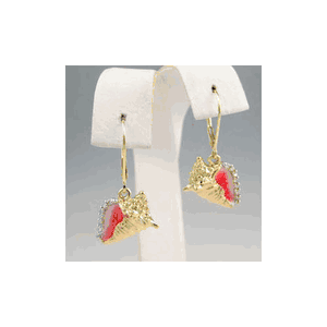 14k Gold Small Conch Diamond Edge Earrings - 688 HDE