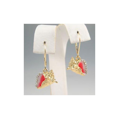 14k Gold Small Conch Diamond Edge Earrings - 688 HDE