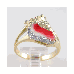 14k Gold Small Conch Diamond Edge Ring - 765 DE
