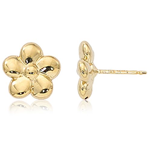 14K Gold Small Flower Stud Earrings