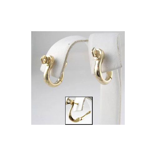 14k Gold Small Hinged Shackle Earrings - 646