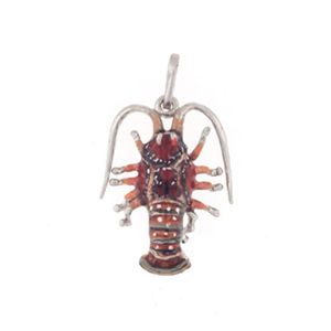 14k Gold Small Lobster with Enamel Pendant - 383 E