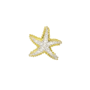 14k Gold Small Luxe Starfish with Diamonds Pendant - 435 D