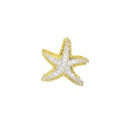 14k Gold Small Luxe Starfish with Diamonds Pendant - 435 D