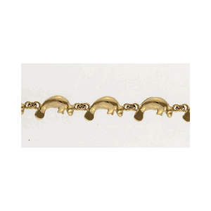 14k Gold Small Manatee 7 Inch Bracelet - 514