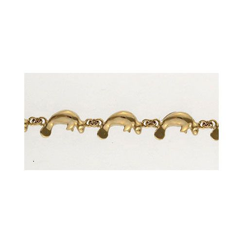 14k Gold Small Manatee 7 Inch Bracelet - 514