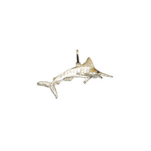 14k Gold Small Marlin Leaping Pendant - 131