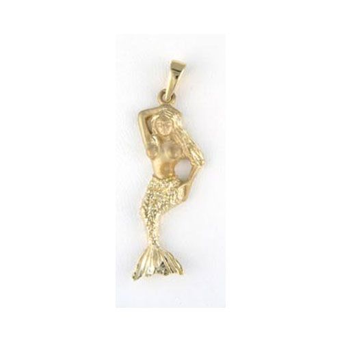 14k Gold Small Mermaid Pendant - 328