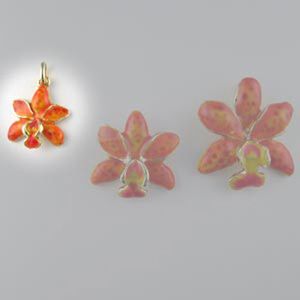 14k Gold Small Orchid Pendant - 371 E