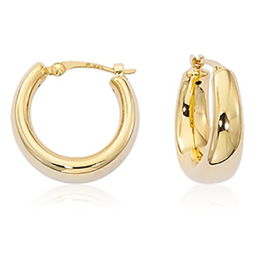 14K Gold Small Plain Round Hoop with SD Earrings