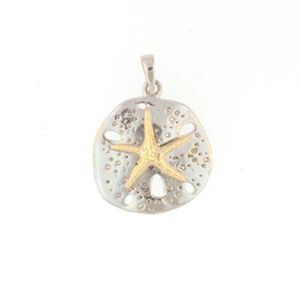14k Gold Small Sand Dollar Pendant - 212