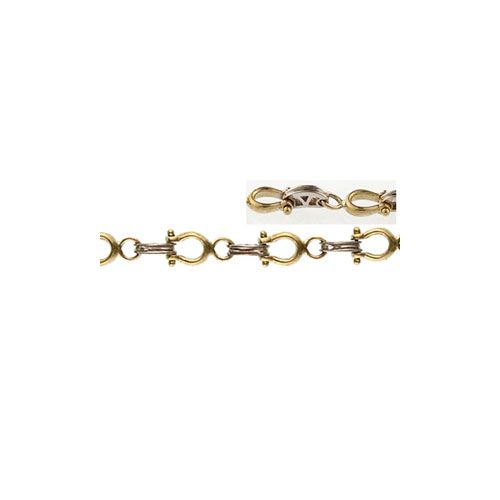 14k Gold Small Shackle Pulley 7 Inch Bracelet - 530