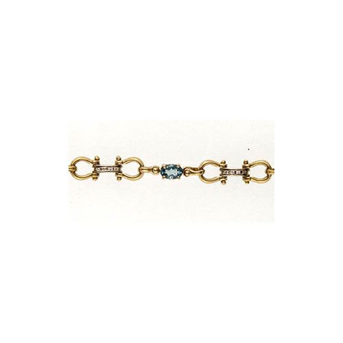 14k Gold Small Shackle Pulley 7 Inch Bracelet - 534 AT