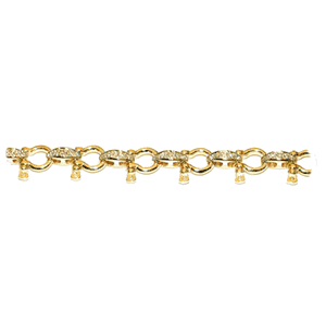 14k Gold Small Shackle with Diamond 7 Inch Bracelet - 518 D