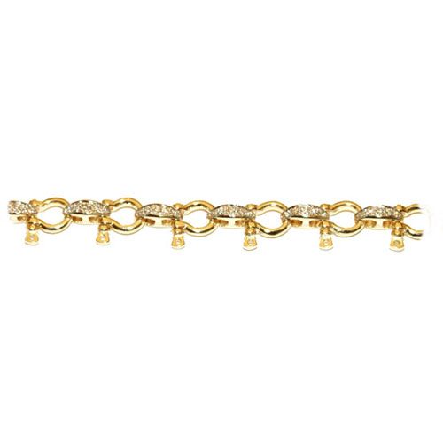 14k Gold Small Shackle with Diamond 7 Inch Bracelet - 518 D