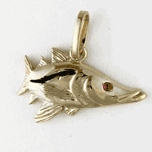 14k Gold Small Snook Pendant - 207