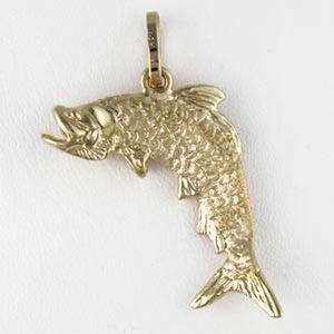 14k Gold Small Solid Tarpon Pendant - 205