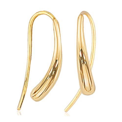 14K Gold Small T/Drop H/Wire Earrings