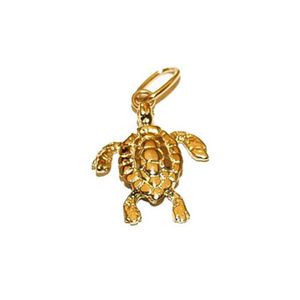 14k Gold Small Turtle Solid Pendant - 166