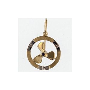 14k Gold Spinning Prop with Sapphire Large Pendant - 313