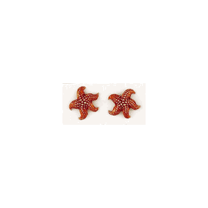 14k Gold Starfish Enamel Earrings - 609 E