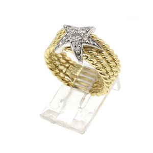 14k Gold Starfish & Ropes with Diamond Ring - 743 D