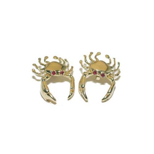 14k Gold Stone Crab Earrings - 604