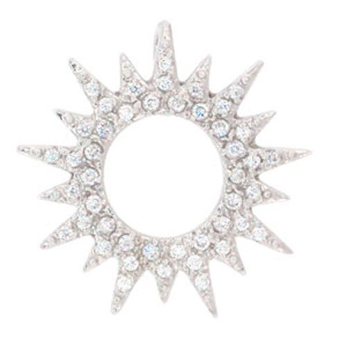 14k Gold Sunburst with Diamonds Pendant - 450 D
