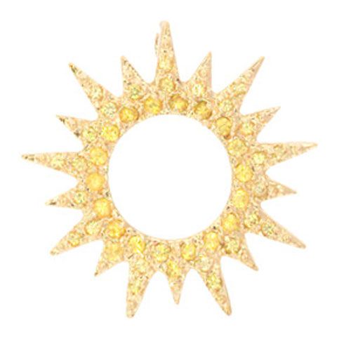 14k Gold Sunburst with Sapphire Pendant - 450 S