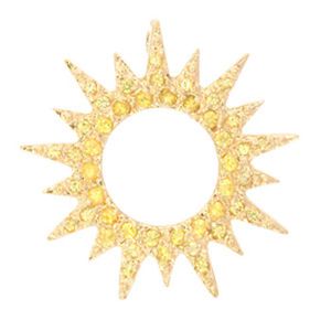 14k Gold Sunburst with Sapphire Pendant - 450 S