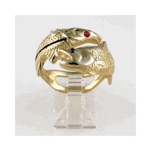 14k Gold Tarpon Snook Ring - 730