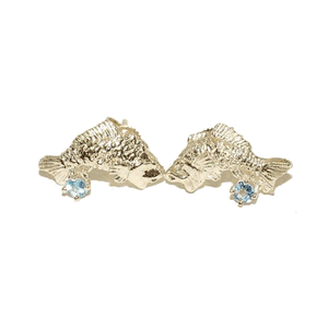 14k Gold Tiny Bass with Stones Assorted Earrings - 603