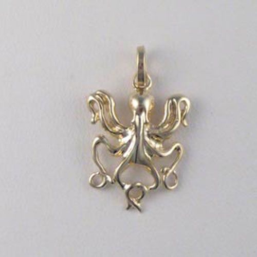 14k Gold Tiny Octopus Pendant - 265