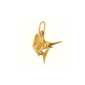 14k Gold Tiny Sailfish Pendant - 185