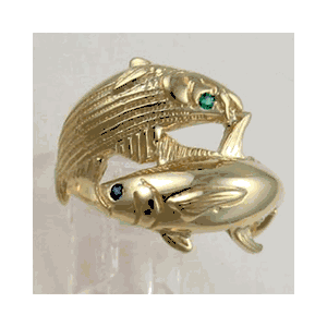 14k Gold Tuna & Stripper Ring - 742