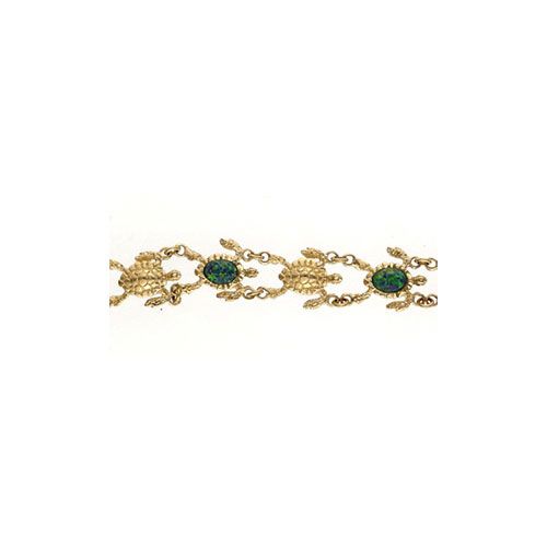 14k Gold Turtle with Opal 7 Inch Bracelet- 523 O