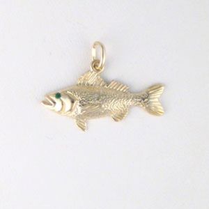 14k Gold Walleyes Small Pendant - 024