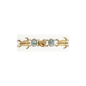 14k Gold Whimsical with Stones 7 1/4 Inch Bracelet - 524