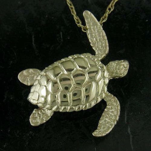 14K Large Size Sea Turtle Pendant 9/24 - SD-SLP140