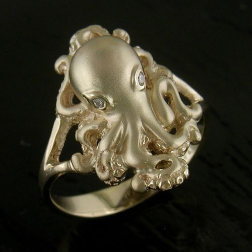 14K Octopus Ring 9/24 .02 TW Diamonds - SD-SLR004
