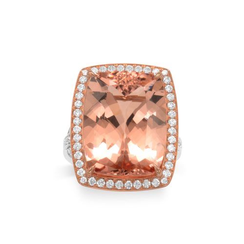 14K Pink and White Gold One-Of-A-Kind Morganite Ring