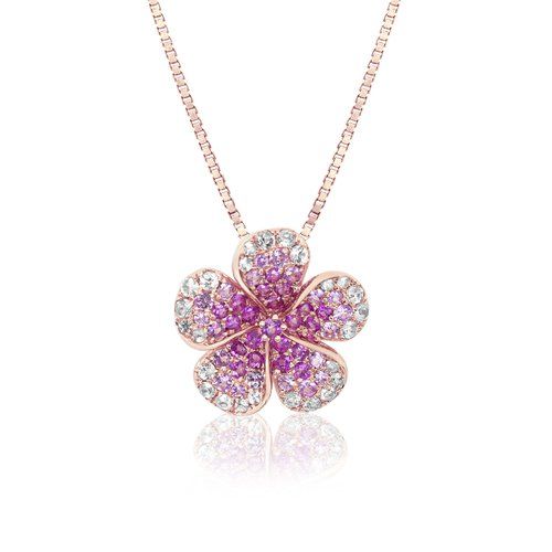 14K RG Ombre Plumeria Pendant, Hawaiian Inspired Pendant, FPP-35701/PS