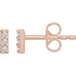 14K Rose .05 CTW Diamond Bar Earrings - 652862:60003:P