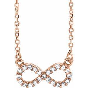14K Rose .08 CTW Diamond Infinity 16 1/2" Necklace - 67072:84407:P